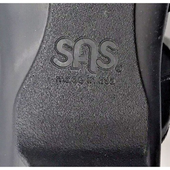 SAS Allegro Leather Heeled  Sandals Women's 11 M Strappy Black Elastic Mid Heels - Picture 11 of 11